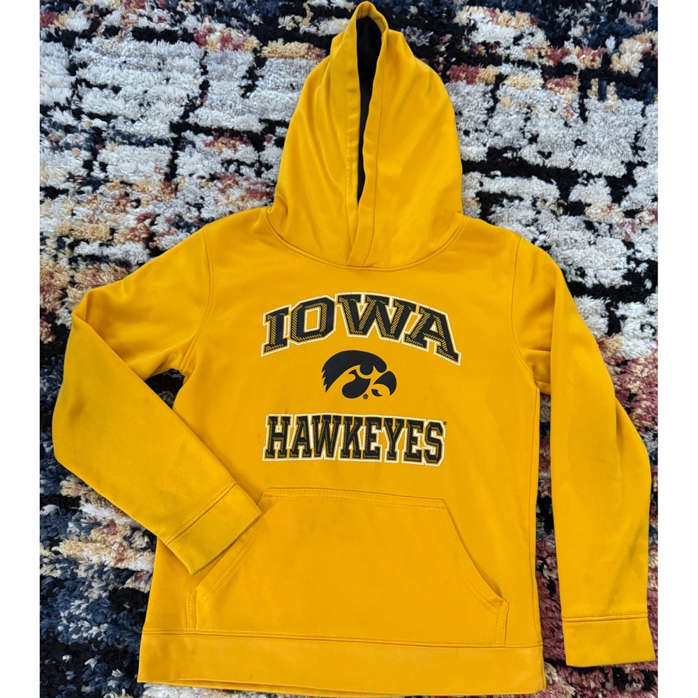 Gen2 Iowa Hawkeyes Youth Hoodie Gold Yellow Sweatshirt Kids Medium 10/12 NCAA